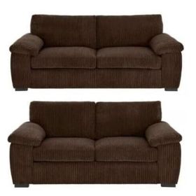 Sofa Set CORDURA Jumbo Cord 3 Seater and 2 Seater Sofa Set - Brown