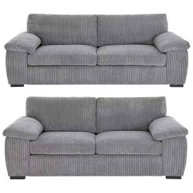 Cordura Jumbo Cord 3 Seater and 2 Seater Sofa Set - Grey