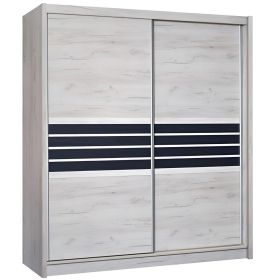 Dacorum Sliding Door 203cm Wardrobe Glass Stripes - Oak Craft