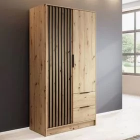 Wardrobe - ORION 2 Door Wardrobe Oak Artisan 105cm