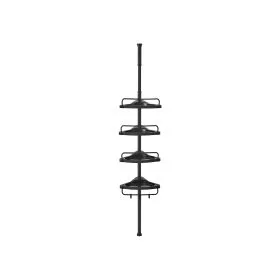 Black Adjustable Corner Bathroom Shelf