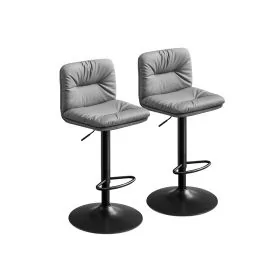 360° Swivel Bar Stools Set of 2 with Backrest and Footrest