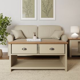 Lancaster 2 Drawer Coffee Table - Cream