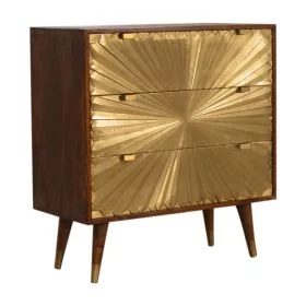 MANNING II Oak Finish Chest of Drawers - Medium-sized, 3 Drawers