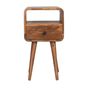 Bedside Table - RUSTICO 1 Drawer Nightstand Oak Finish 30cm