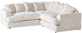 Jamba Double Padded Fabric Cream Corner Sofa - 6 Colours Available