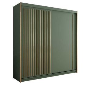 Sliding Wardrobe - KESTEVEN 2 Door Wardrobe Green 203cm