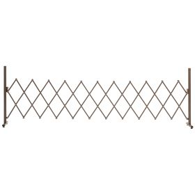 Expanding Trellis Fence Freestanding Movable Fence Foldable Garden Screen Panel Aluminum, 300cm x 103.5 cm, Dark Brown