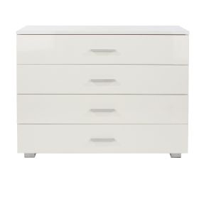 LINTON II White Chest of Drawers - Medium-sized, 4 Drawers