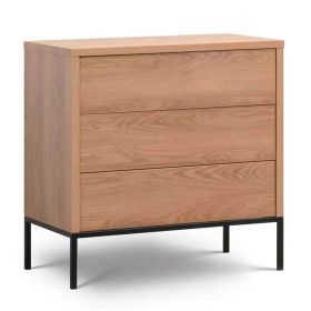 LAREDO Oak Finish Chest of Drawers - Medium-sized, 3 Drawers