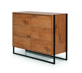 Oak Finish Chest of Drawers - LAREDO Large Chest  6 Drawers