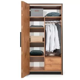 Attic Folding Door Wardrobe 104cm in Lancelot Oak - Left Side