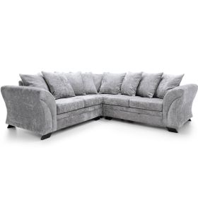Lloyd Crushed Chenille Corner Sofa - Light Grey
