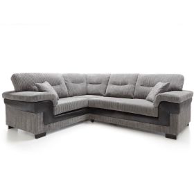 Nathaniel Corner Sofa - Left Arm Black and Grey