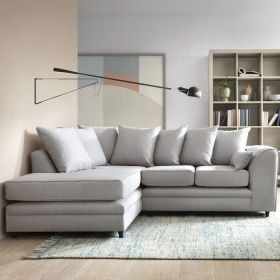 Charmaine Corner Sofa - Left Arm Light Grey