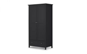 Wardrobe - MALTON 2 Door Wardrobe Anthracite 97cm