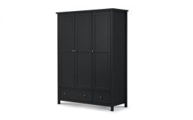 Wardrobe - MALTON 3 Door Wardrobe Anthracite 141cm