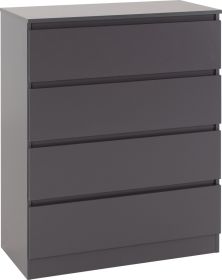 MALDEN Grey Chest of Drawers - Medium-sized, 4 Drawers