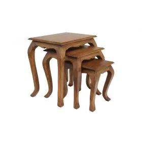Malibu Nest of Tables Stylish Acacia Elegance in Burnt Oak