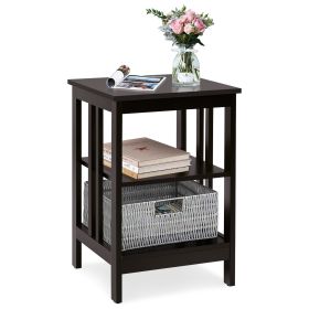 Bedside Table - ROMSEY Nightstand Espresso 40.6cm