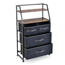 ARTISAN Black Chest of Drawers - Medium-sized, 4 Drawers