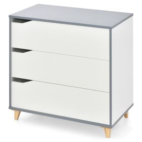 EUGENE White Chest of Drawers - Medium-sized, 3 Drawers