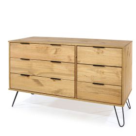 ARTA Oak Finish Chest of Drawers - Large-sized, 6 Drawers