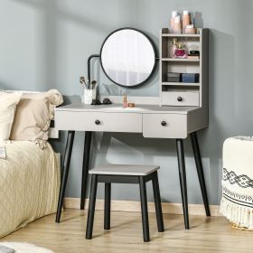 Dressing Table - CHIVAGO 3 Drawer Dresser Grey 45cm