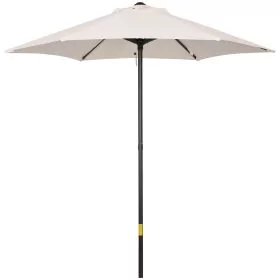 2m Patio Parasols Umbrellas, Outdoor Sun Shade with 6 Sturdy Ribs for Balcony, Bench, Garden, Cream White