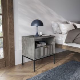 Bedside Table - GALADRIEL Nightstand Grey Matt 54cm