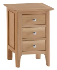 Bedside Table - NORWICH Nightstand Light Oak 38cm