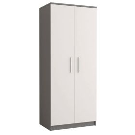 Wardrobe - ORMISTON 2 Door Wardrobe Grey Matt 80cm