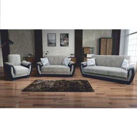 Cardiff Modern Design Comfort Fabric Sofa Set - Grey