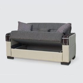 Kaven High Quality Fabric 2 Seater Sofabed - Brown