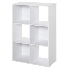 3-tier 6 Cubes Storage Unit Particle Board Cabinet Bookcase Organiser Home Office Shelves White