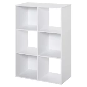 3-tier 6 Cubes Storage Unit Particle Board Cabinet Bookcase Organiser Home Office Shelves White