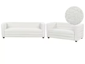 Boucle Living Room Set Off-White HOFN