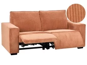 Jumbo Cord Electric Recliner Sofa Orange NUKARI