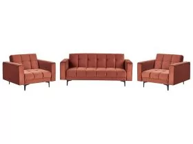 Velvet Living Room Set Red ALNES