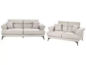 Fabric Living Room Set Taupe SKIVE