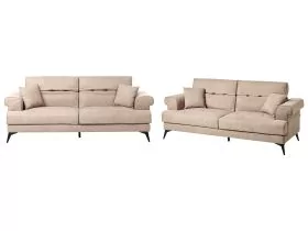 Fabric Living Room Set Light Brown SKIVE