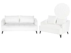 Boucle Sofa Set White HOBRO