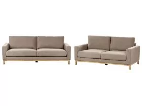 Fabric Living Room Set Taupe SIGGARD