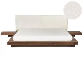 KEWI Waterbed Boucle 180 x 200cm EU Super Kingsize Bedframe Brown Ash Wood