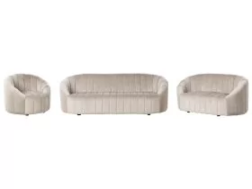 Velvet Living Room Set Beige MALUNG