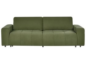3 Seater Fabric Sofa Bed with Storage Green INNVIK