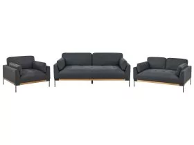 Fabric Living Room Set Black SKAVEN