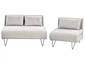 Fabric Sofa Set Light Grey VESTFOLD