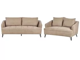 Fabric Living Room Set Brown HOBRO