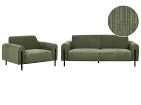 Corduroy Living Room Set Green ASKIM